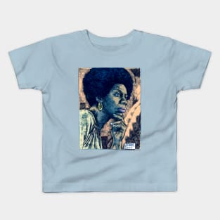 Nina Simone, by Maximiliano Lopez Barrios Kids T-Shirt